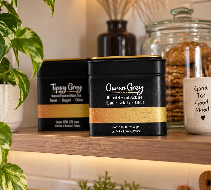 Queen Blue Earl Grey Leo Tea – czarna herbata Earl Grey w metalowej puszce 100g